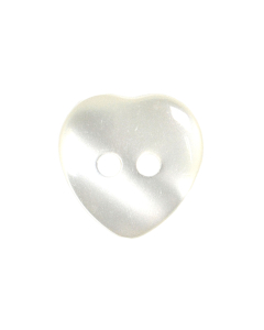 P1423 Heart 20L White 2 Hole Button