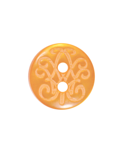 P1615 Fancy 18L Orange 2 Hole Button