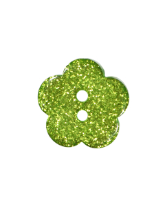 P289 Glitter Flower 24L Green(54) 2 Hole Button