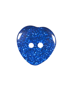 P291 Glitter Heart 32L Blue(108) 2 Hole Button