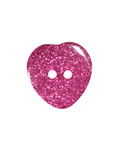 P291 Glitter Heart 32L Pink(D457) 2 Hole Button