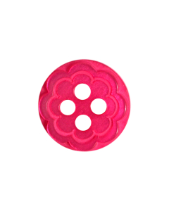 P35 Fancy Flower 18L Cerise 4 Hole Button