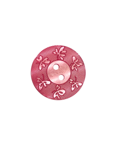P70 Flat Polyester Floral 2 Hole Button 24L Cerise (NC12)