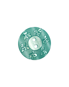 P70 Flat Polyester Floral 2 Hole Button 36L Light Teal (NC13) 