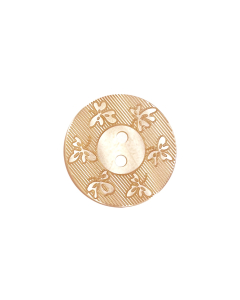 P70 Flat Polyester Floral 2 Hole Button 32L Biscuit (NC7) 