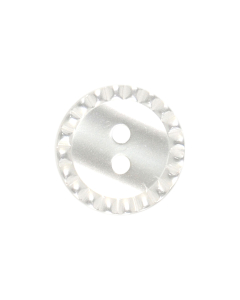 P734 Fancy Ring Edge 16L White 2 Hole Button