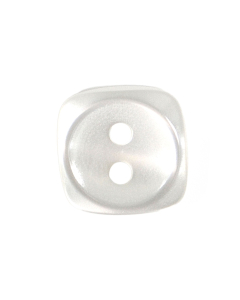 P736 Rounded Corner Square White 2 Hole Button