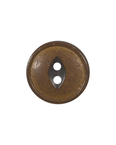 W41 Fish Eye Centre 32L Brown 2 Hole Button