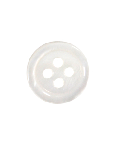 X386 Rivershell Round 14L White 4 Hole Button