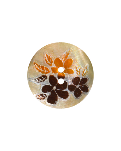 X758 Coloured Flower 44L Orange 2 Hole Button