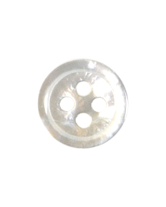 X810 MOP Round Formal Shirt White 4 Hole Button