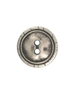 B1270 Ring Edge Old Silver 2 Hole Button