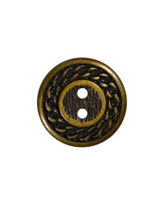 B1286 Chain Link Antique Brass 2 Hole Button