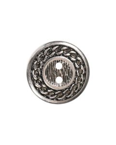 B1286 Chain Link Old Silver 2 Hole Button