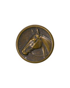 B160 Horse Head Old Brass(10) Shank Button