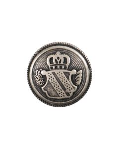 B1978 Crest with Crown Old Silver Shank Button