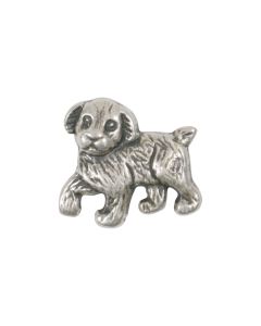 B396 Dog 28mm Old Silver Shank Button