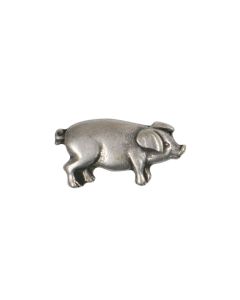 B399 Pig 25mm Old Silver Shank Button