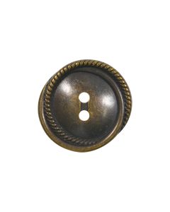 B412 Off Centre Old Brass(26) 2 Hole Button