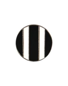 B415 Stripes 32L Silver Black White Shank Button