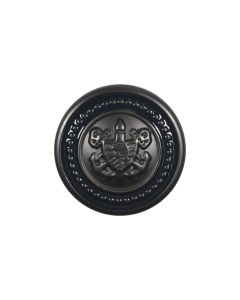 B418 Crest Silver Shank Button