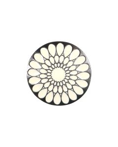 B421 Floral Gunmetal White Shank Button