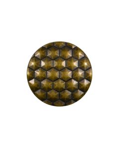 B434 Hexagonals Old Brass(26) Shank Button