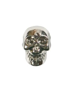 B444 Skull Silver Shank Button
