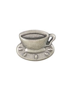 B463 Tea Cup 19mm Old Silver Shank Button