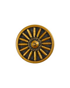 B474 Wheel 60L Antique Gold Shank Button