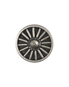 B474 Wheel 60L Antique Silver Shank Button