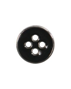 B485 Ring Edge Silver/Black Shank Button