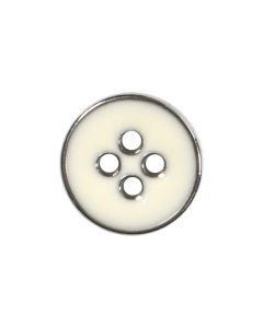 B485 Ring Edge Silver/White Shank Button