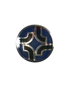 B487 Aztec Inspired Blazer Silver/Navy/Black Shank Button