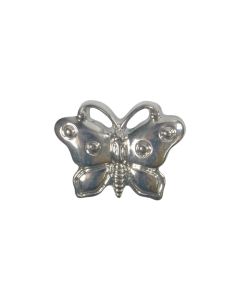 B490 Butterfly 18mm Silver Shank Button