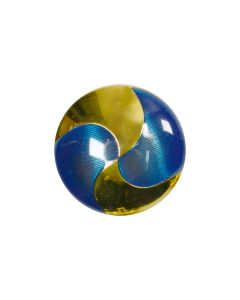 B504 Swirls Blue Gold(1-5010) Shank Button