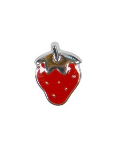 B507 Strawberry 12mm Red/Silver Shank Button