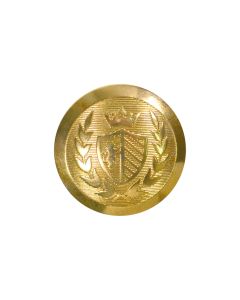 B516 Crest with Shield 36L Gold(1) Shank Button