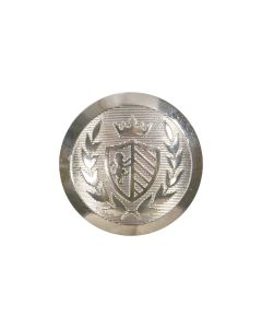 B516 Crest with Shield 24L Silver(2) Shank Button
