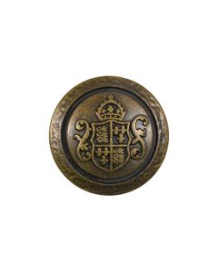 B520 Crest with Shield 36L Old Brass(26) Shank Button