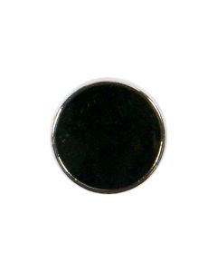 B521 Plain 9mm Black/Silver Shank Button