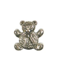 B606 Teddy Bear 21mm Antique Silver Shank Button