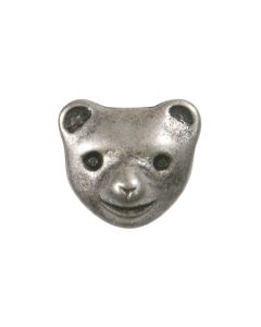 B672 Bear Head 28L Old Silver Shank Button