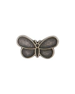 B679 Butterfly 22mm Old Silver Shank Button