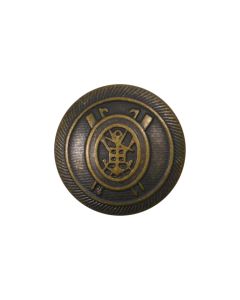 B712 Crest 36L Old Brass Shank Button