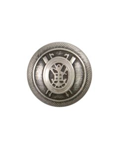 B712 Crest 24L Old Silver Shank Button