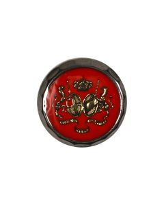 B72 Two Shields Crest 32L Red(9_363) Shank Button