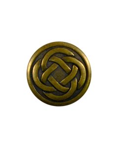 B75 Celtic Knot 24L Old Brass Shank Button