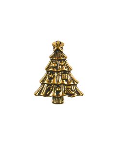 B912 Christmas Tree 21mm Antique Gold Shank Button