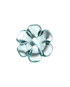 G60 Transparent Flower 21mm Turquoise(154) 2 Hole Button